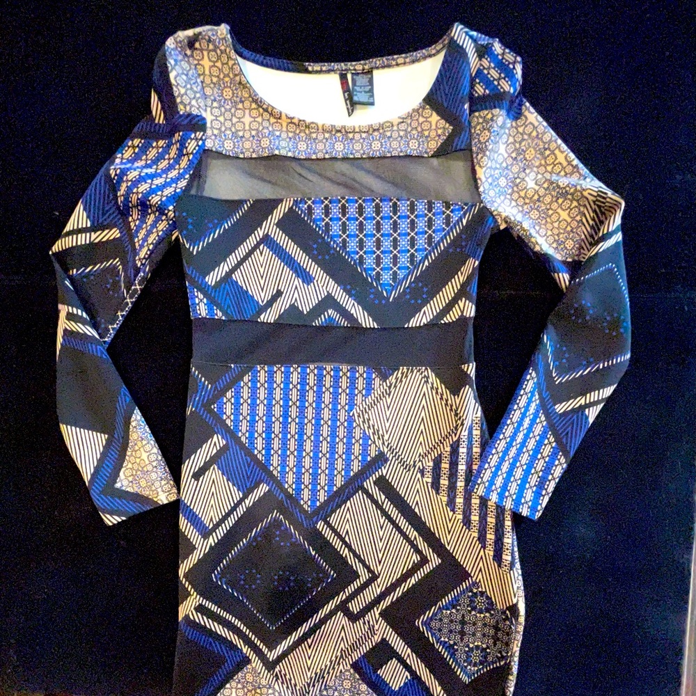 Geometric Peekaboo Mini Dress